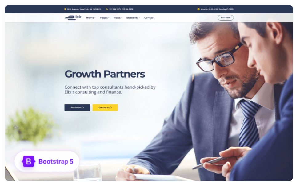 Elixir – HTML5 Bootstrap 5 Template for Agency Website