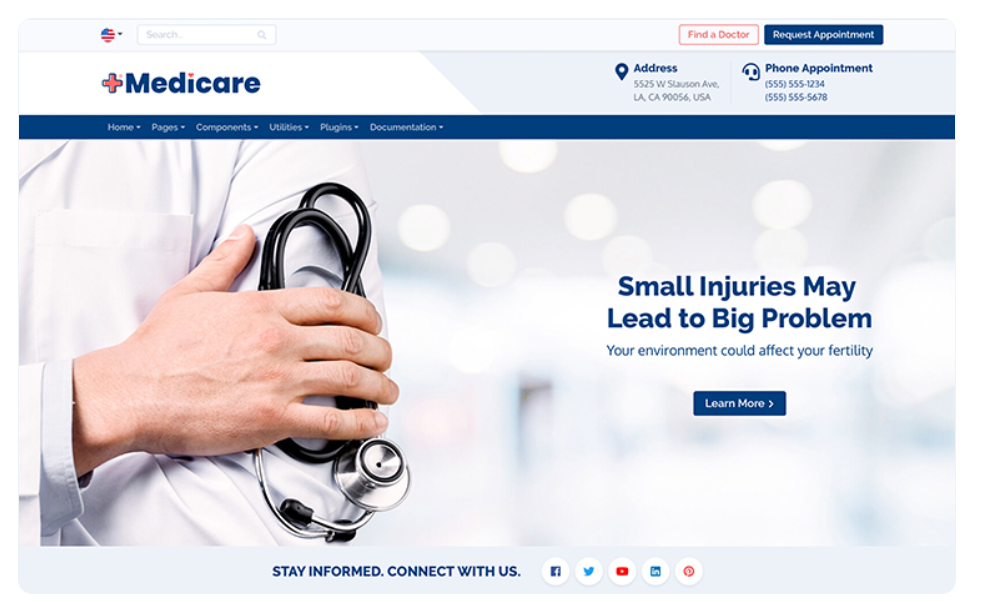 Medicare – Fully Responsive Bootstrap 4 Medical Website Template