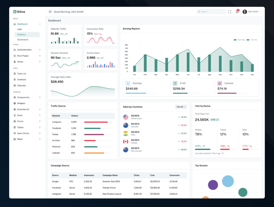 Silva – Admin & Dashboard Template